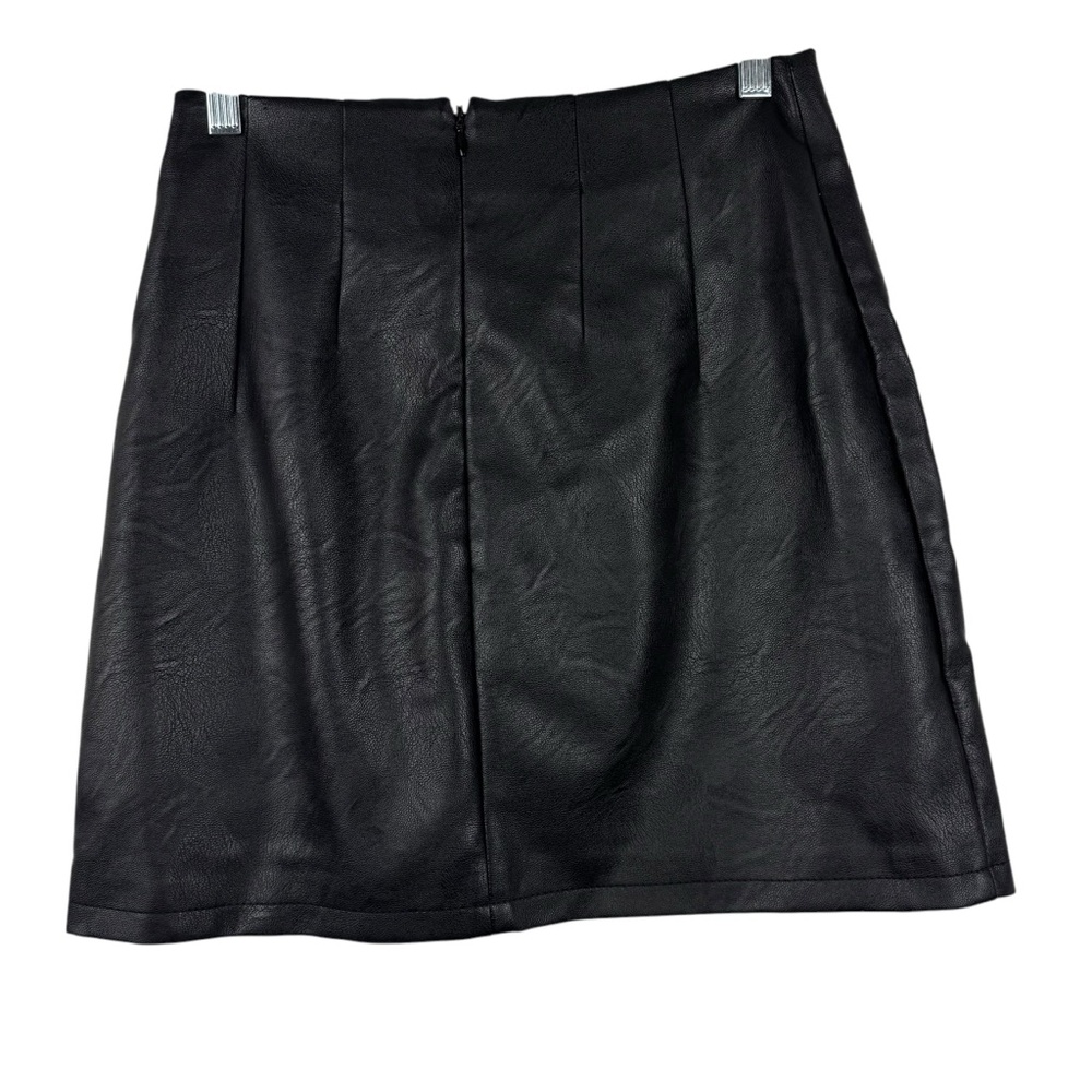 NWT TOPSHOP Faux Leather Mini Skirt‎ Vegan Leather Split Party Holiday 4 Small - Picture 8 of 13